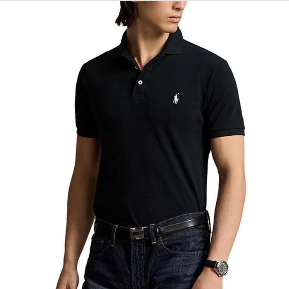 Ralph Lauren Polo Men's Black Short Sleeve Soft Pima Polo Shirt XL